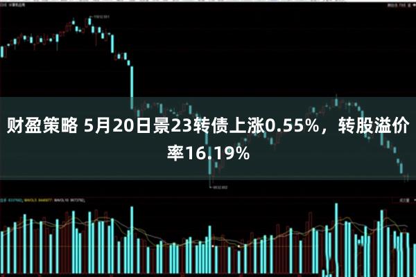 财盈策略 5月20日景23转债上涨0.55%，转股溢价率16.19%