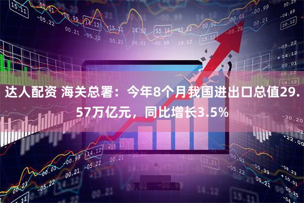达人配资 海关总署：今年8个月我国进出口总值29.57万亿元，同比增长3.5%
